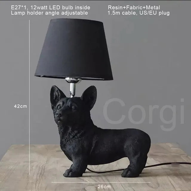 Vue de dessus de la lampe chiot Art Déco