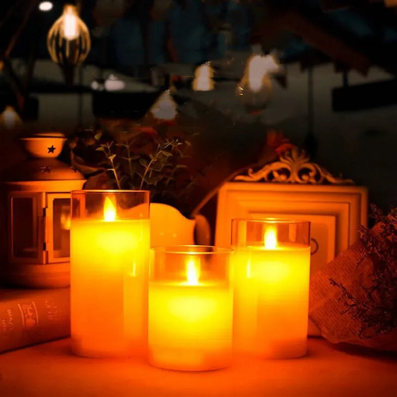 Vue rapprochée d'une bougie LED avec texture réaliste