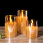 Bougies LED disposées sur une table basse moderne