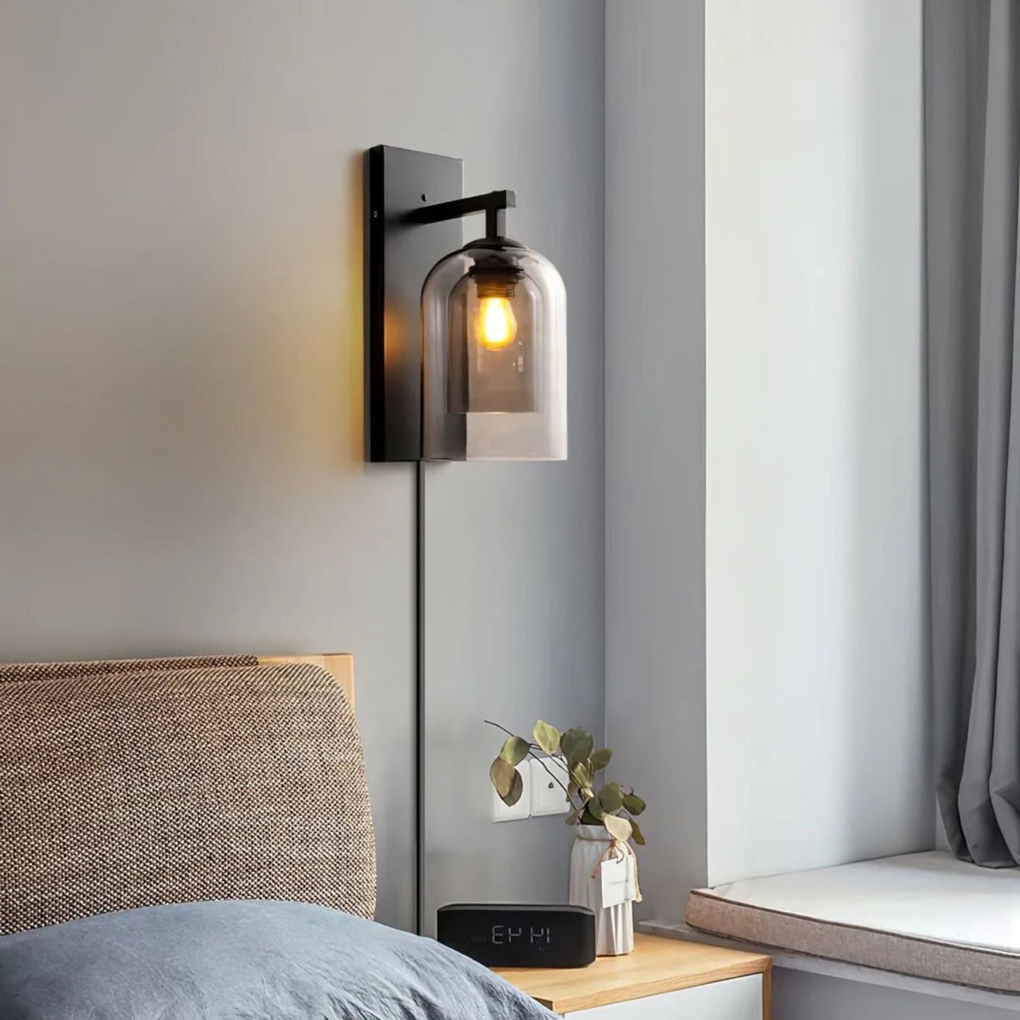 Applique murale avec ampoule Edison visible