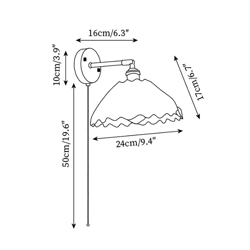 Gros plan sur l'abat-jour ajustable en verre