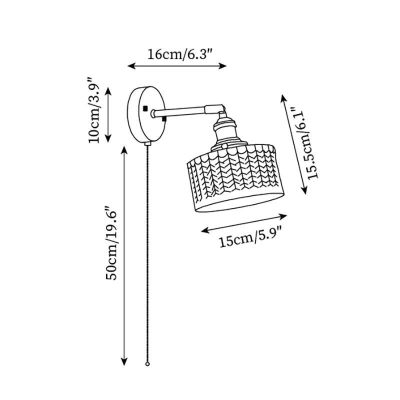 Détail du support en laiton de l'applique murale