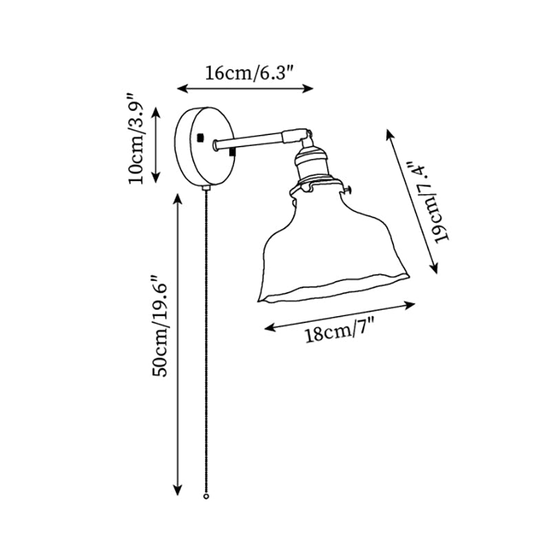 Applique murale avec abat-jour en verre fumé