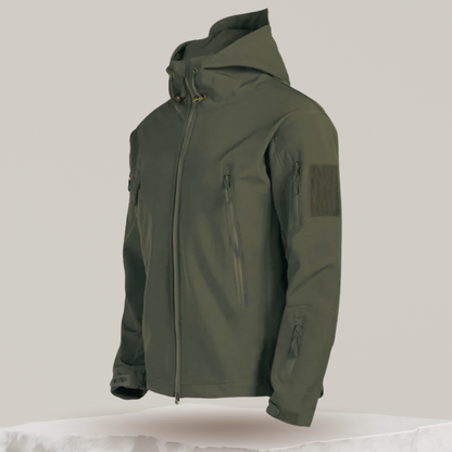 Vue latérale d'une veste imperméable sur mannequin