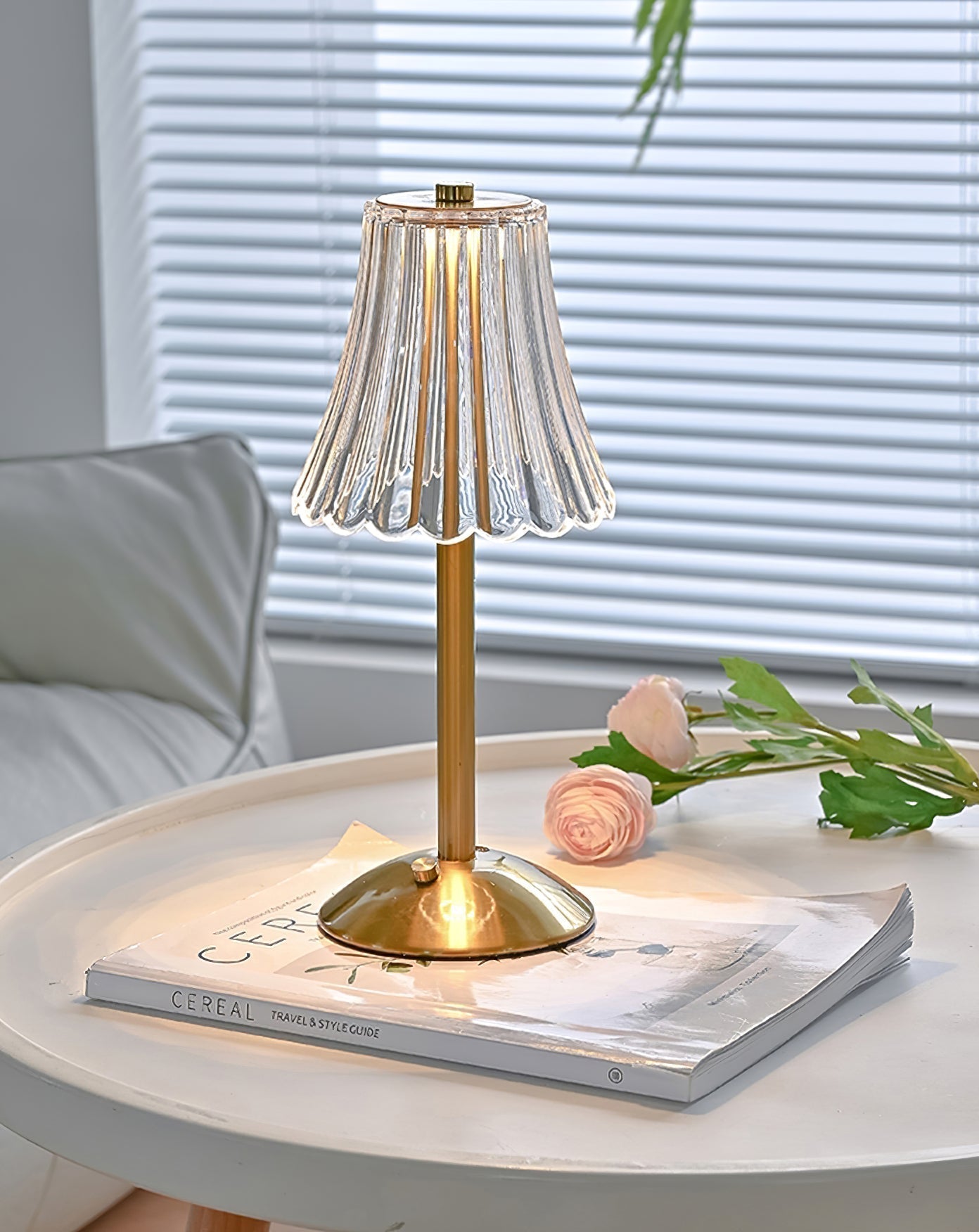Lampe allumée, lumière LED douce et chaleureuse