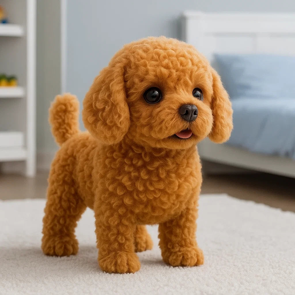 Gros plan sur la texture douce du chiot en peluche