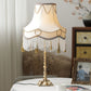 Détail du sommet de la lampe avec finitions dorées raffinées