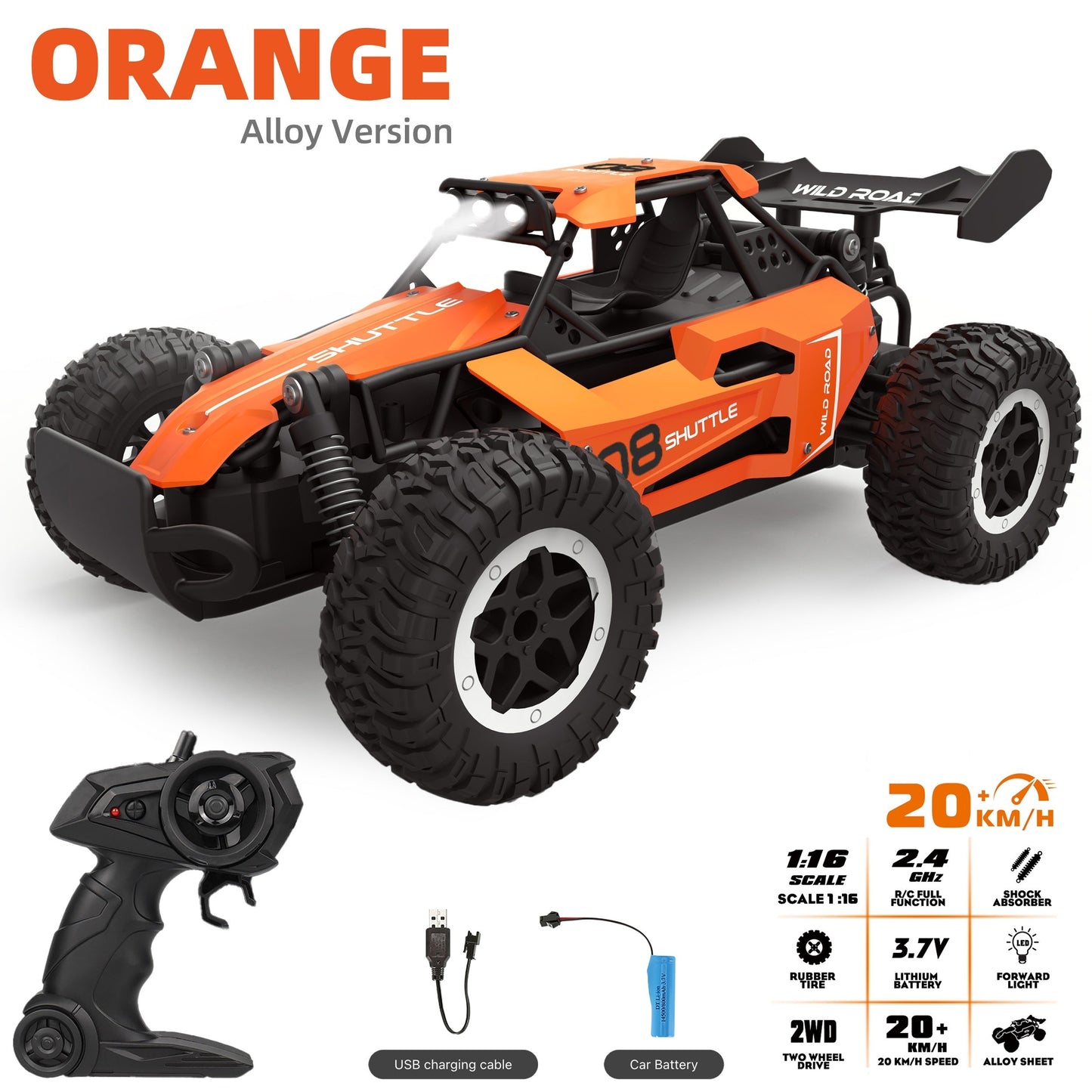 Voiture RC en alliage sur piste de gravier