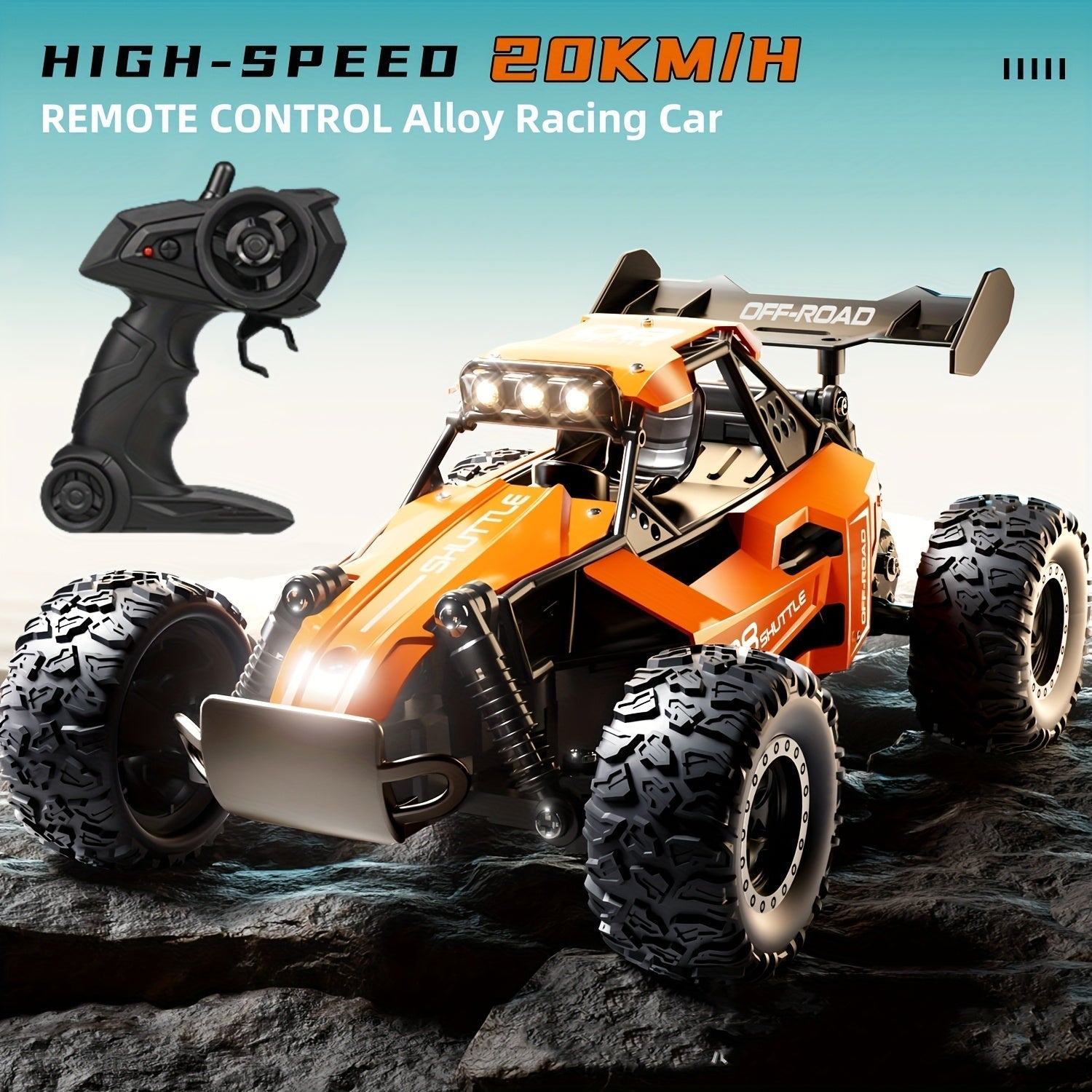Voiture RC en action sur terrain sablonneux