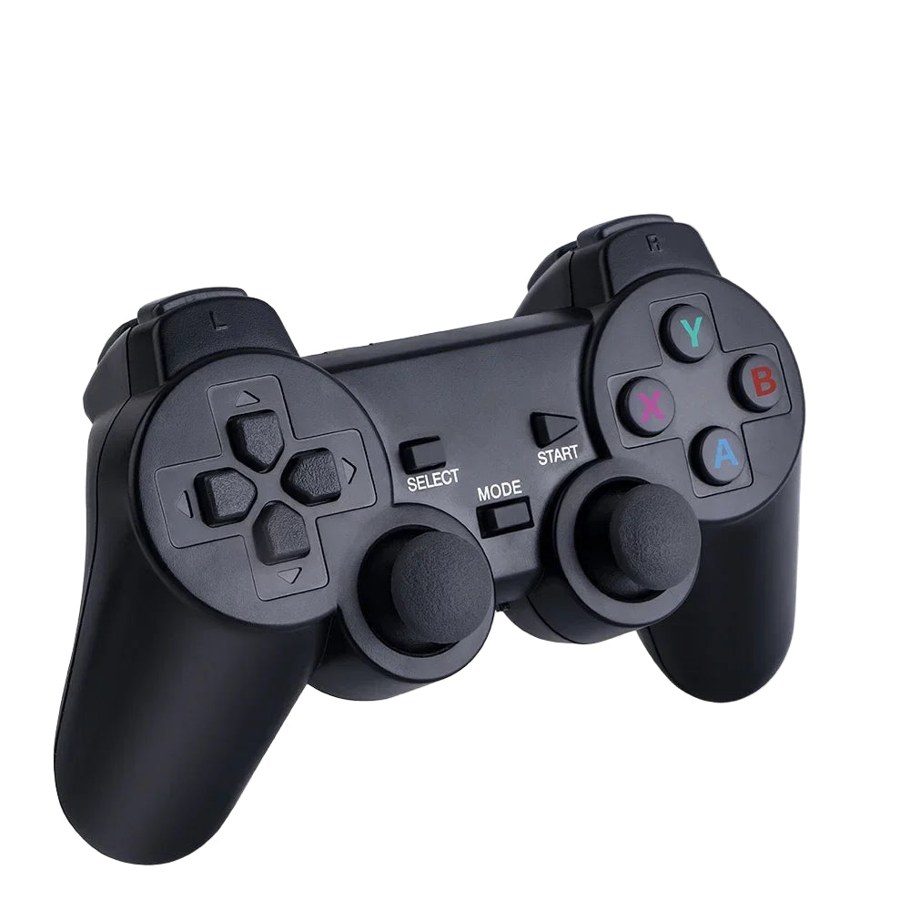 Console rétro branchée à un téléviseur affichant un jeu en 4K