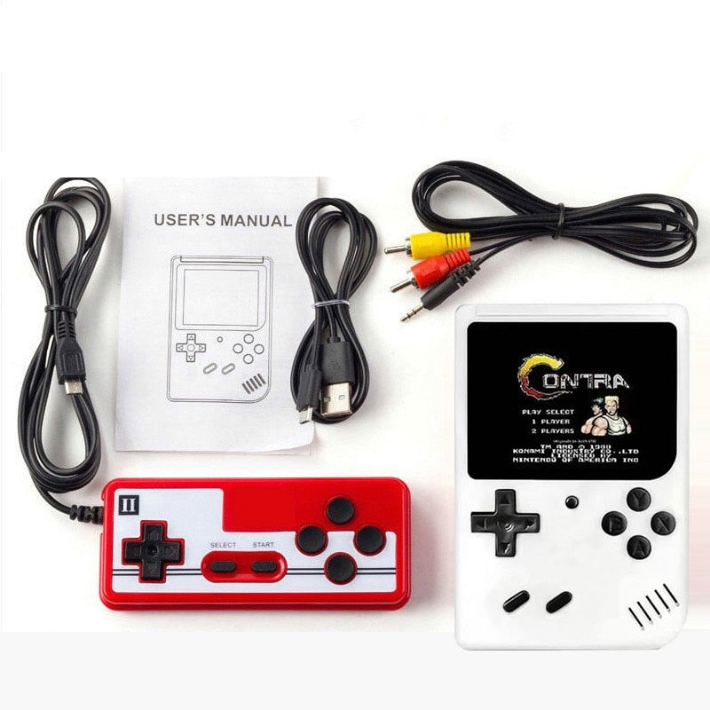 Console portable rétro avec écouteurs branchés