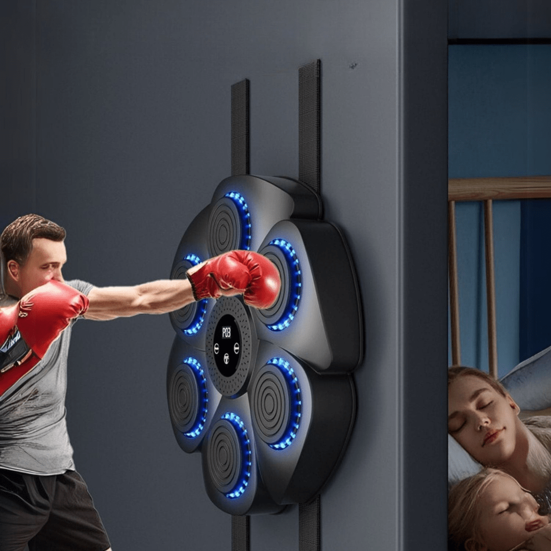 Éclairage coloré réagissant aux coups sur la machine de boxe