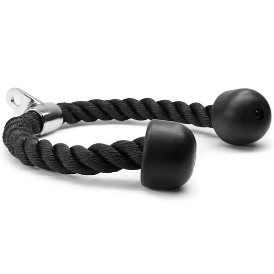 Corde triceps robuste montrant les matériaux en nylon et acier