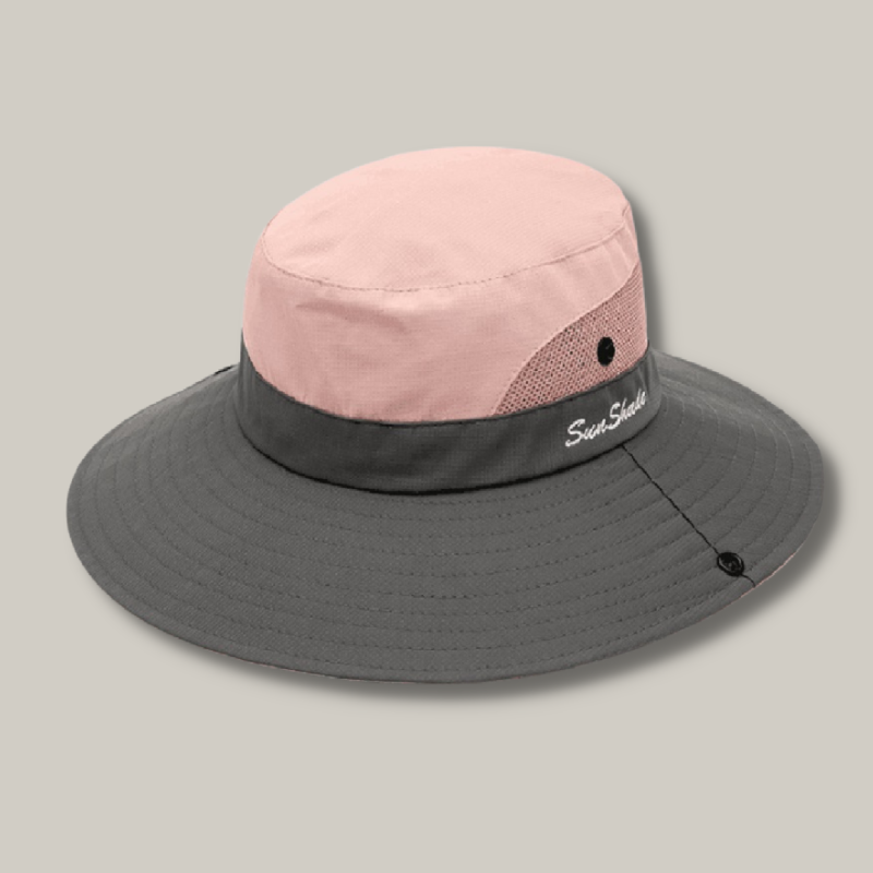 Chapeau rose anti-UV pour femme, vue de face