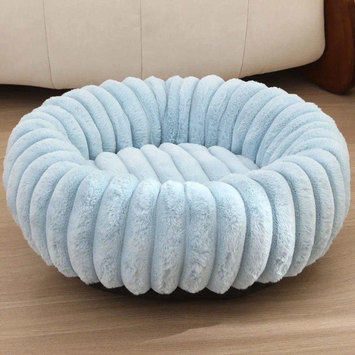 Lit rond en peluche, parfait pour les petits chiens