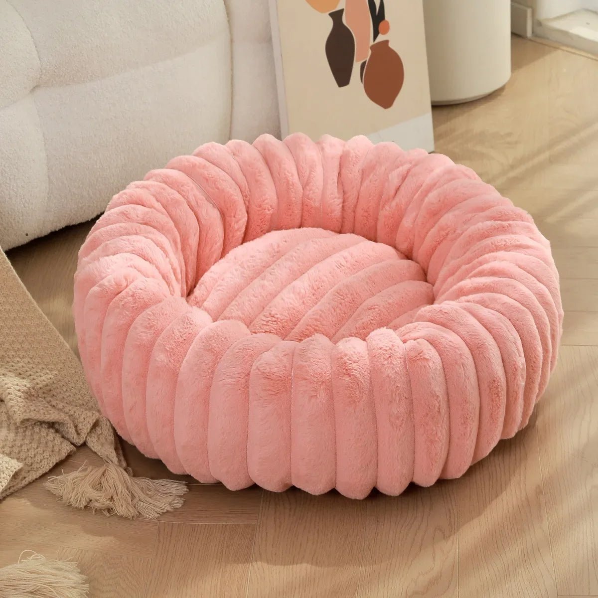 Lit rond pour chien, housse amovible et lavable