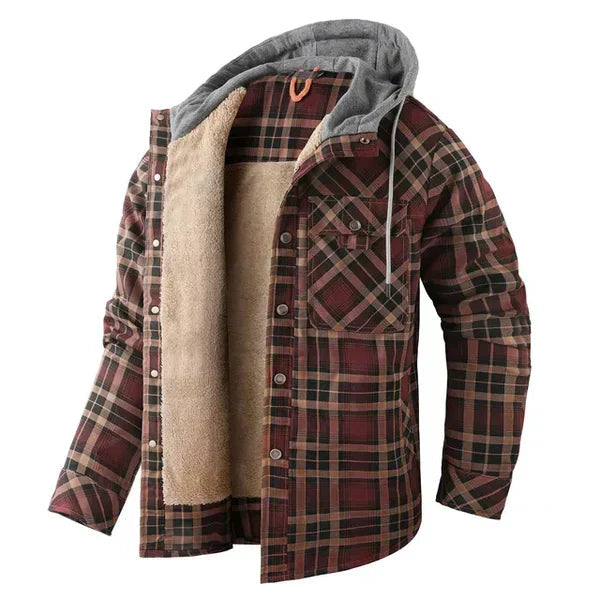 Gilet à carreaux gris sur mannequin, vue de face