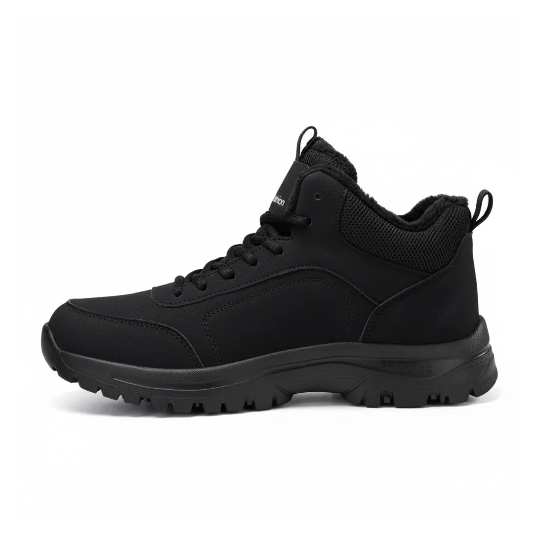 Bottes d'hiver imperméables noires avec doublure en peluche
