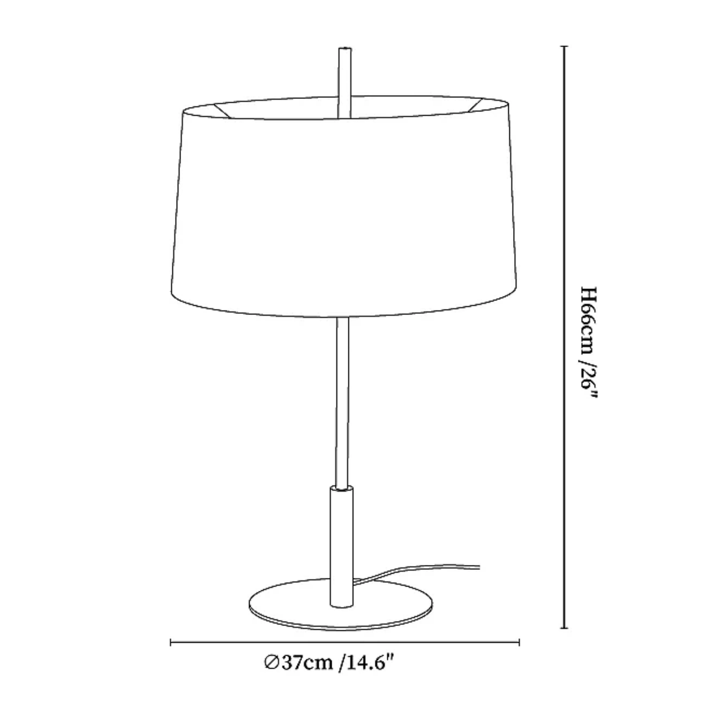 Lampe de table avec base en métal brossé