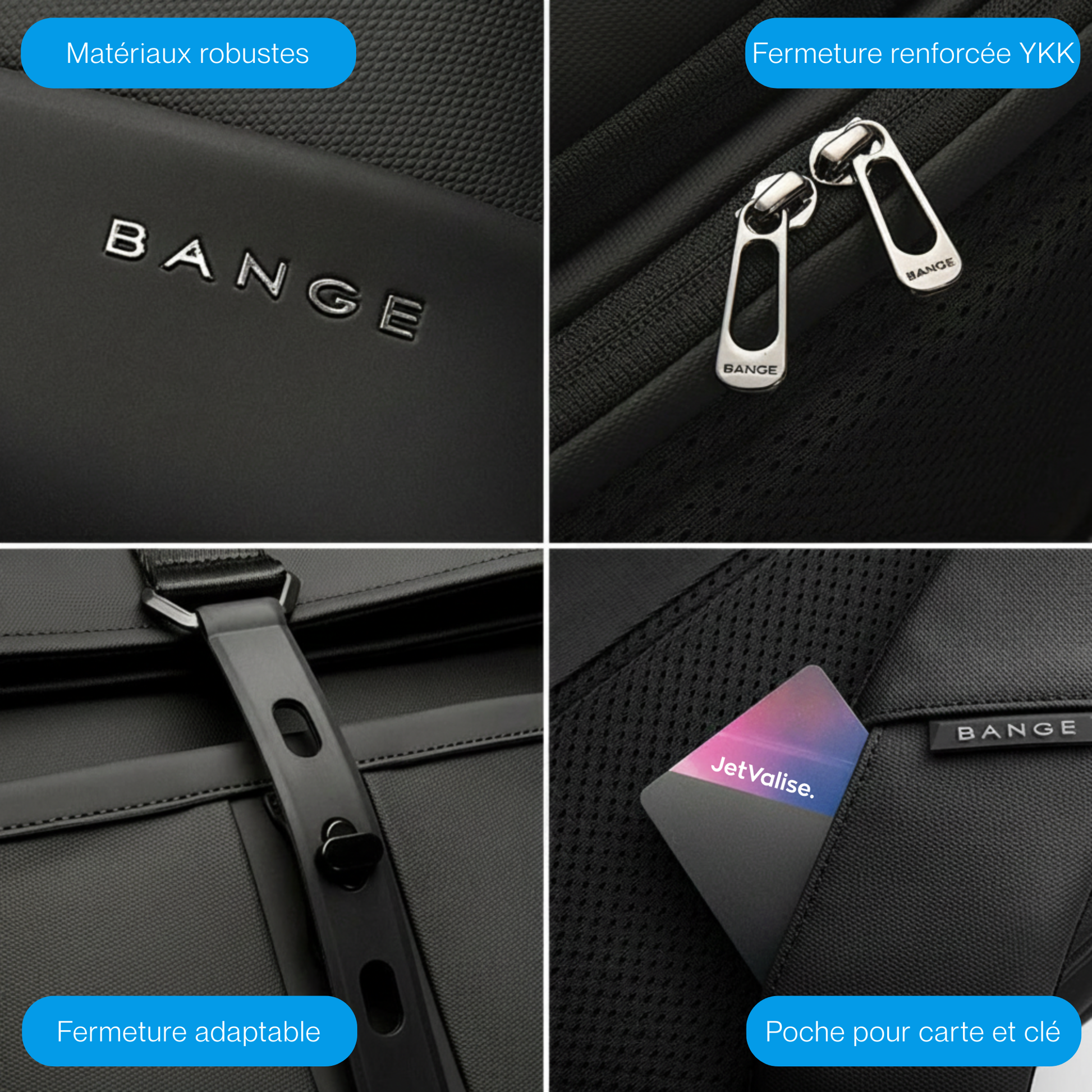 Sac à dos ouvert révélant plusieurs poches de rangement