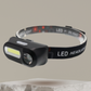 Lampe frontale sur fond blanc, vue de face