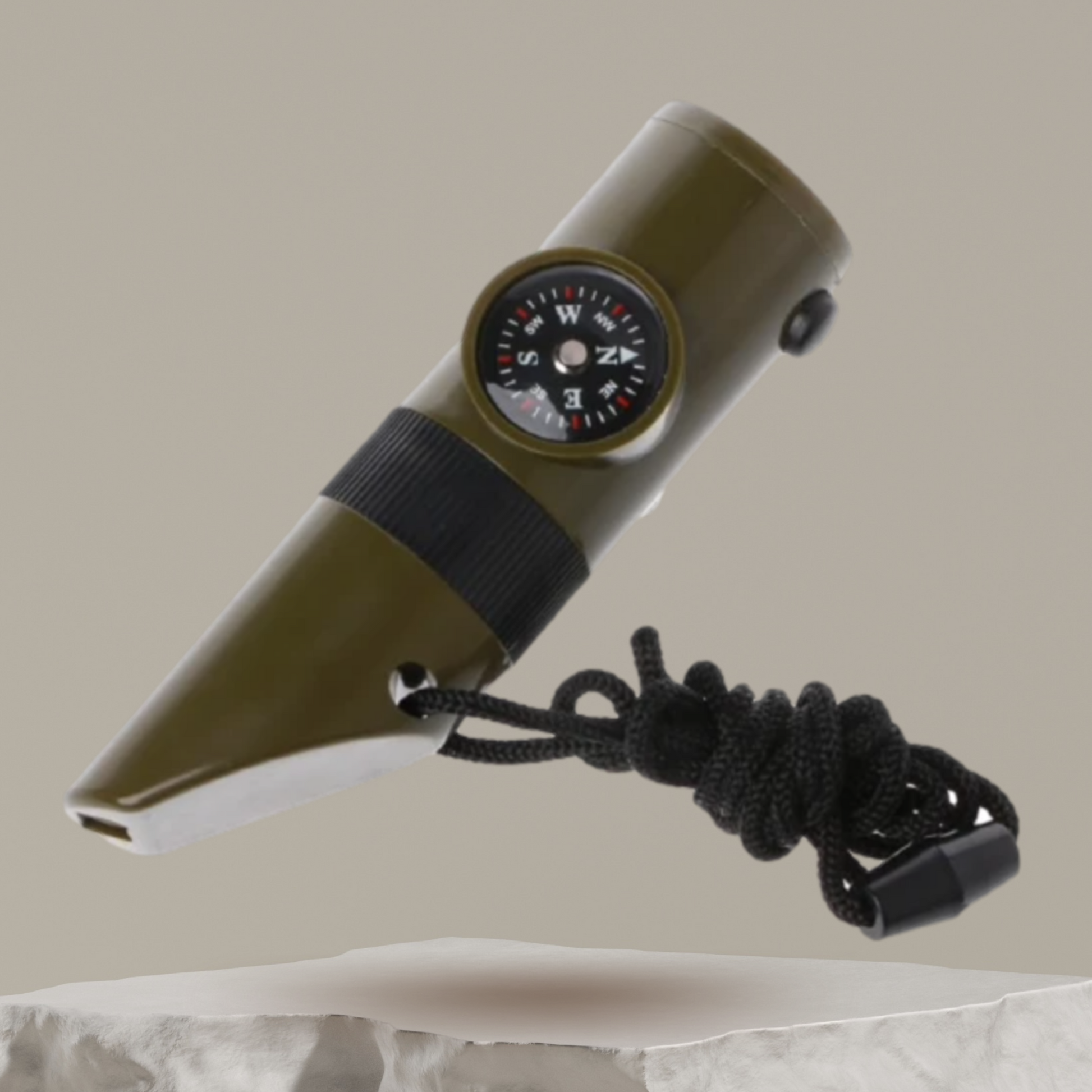 Sifflet de survie avec boussole et lampe LED intégrées