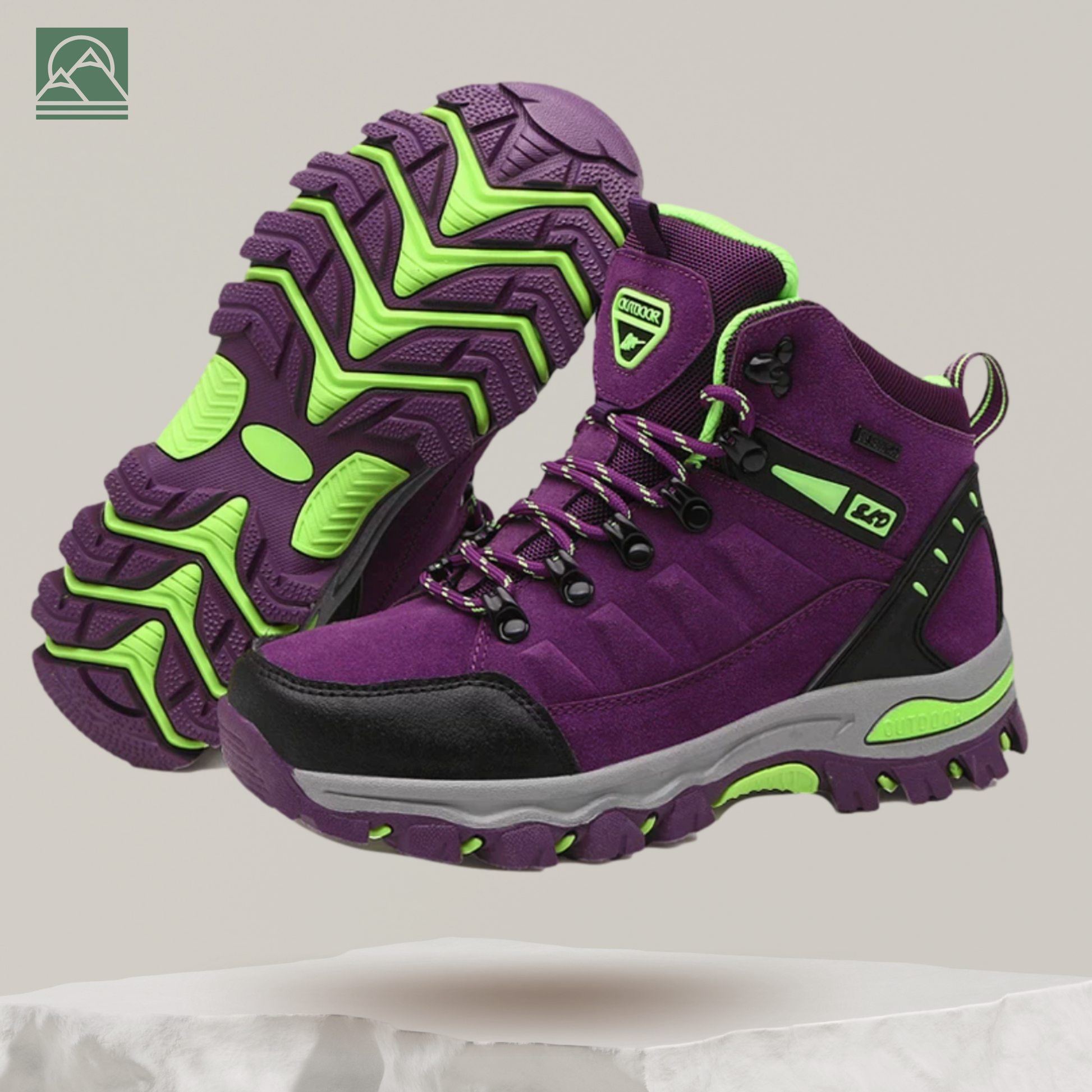 Semelle de chaussure montrant les crampons pour terrains variés