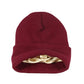 Vue latérale du bonnet en tricot doublé satin