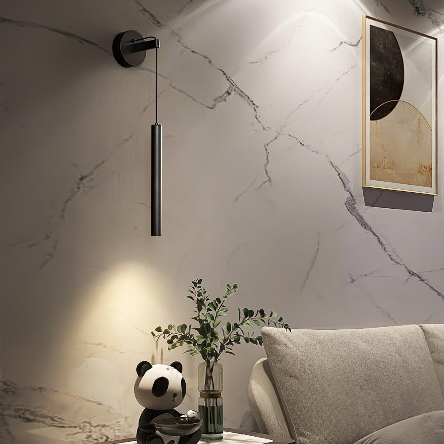 Lumière douce émise par l'applique dans un couloir