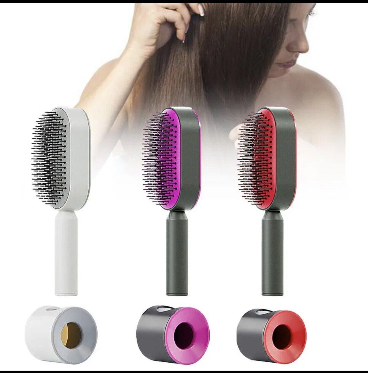 Brosse à cheveux avec coussin d'air et mécanisme autonettoyant