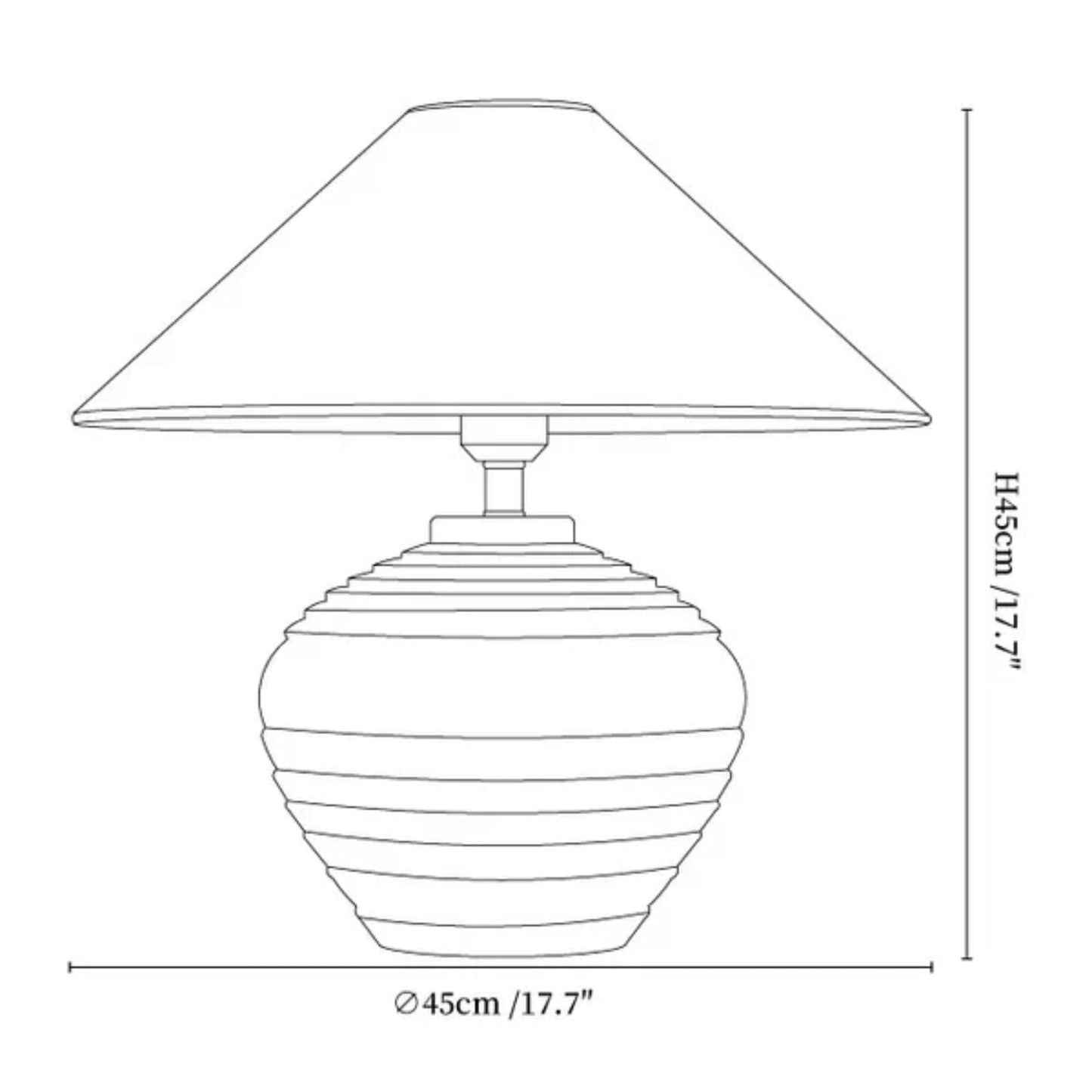 Lampe de table en céramique beige sur fond blanc