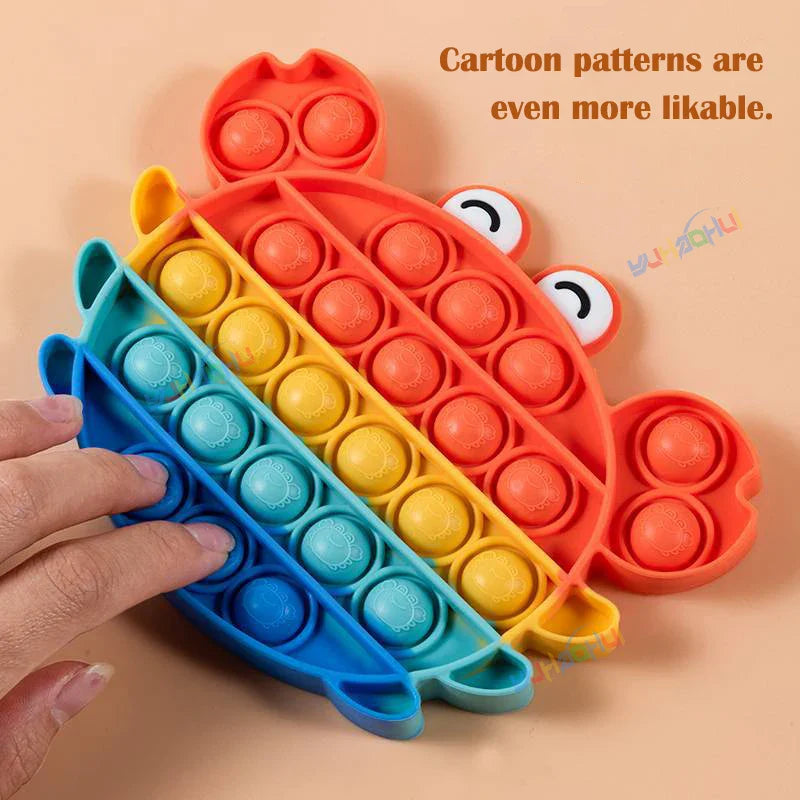 Jouet Fidget Pop Silicone sensory fidget toy rainbow vue d'ensemble