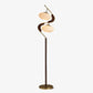 Lampe de sol moderne avec double abat-jour blanc