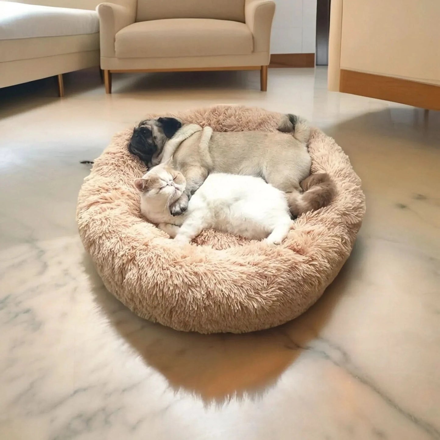 Lit pour chien en velours côtelé avec bord surélevé