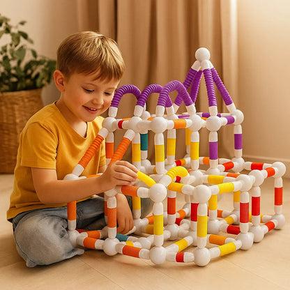 Pièces de construction magnétiques en plastique coloré