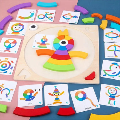 Enfant assemblant des blocs sur une carte de design