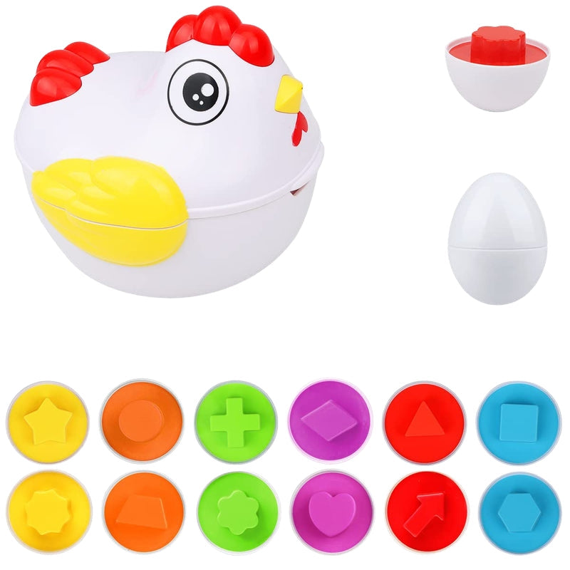 Ensemble de puzzles d'œufs colorés avec formes assorties