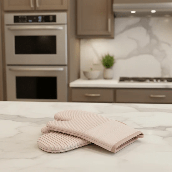 Gants de cuisine en silicone montrant la flexibilité du matériau