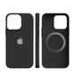 Vue latérale de la coque en silicone avec compatibilité MagSafe