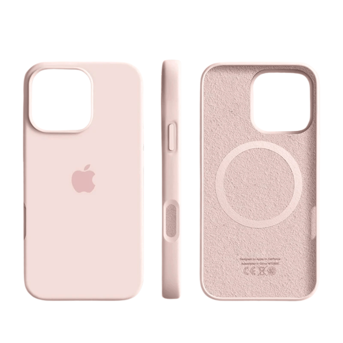 Coque iPhone 14 Pro montrant l'intérieur en microfibre