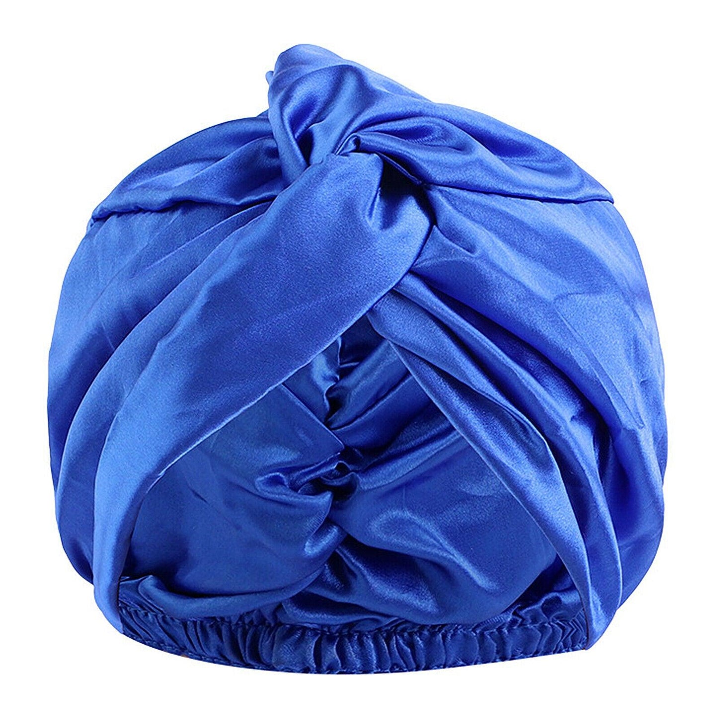 Turban en soie étalé, montrant sa taille et sa forme