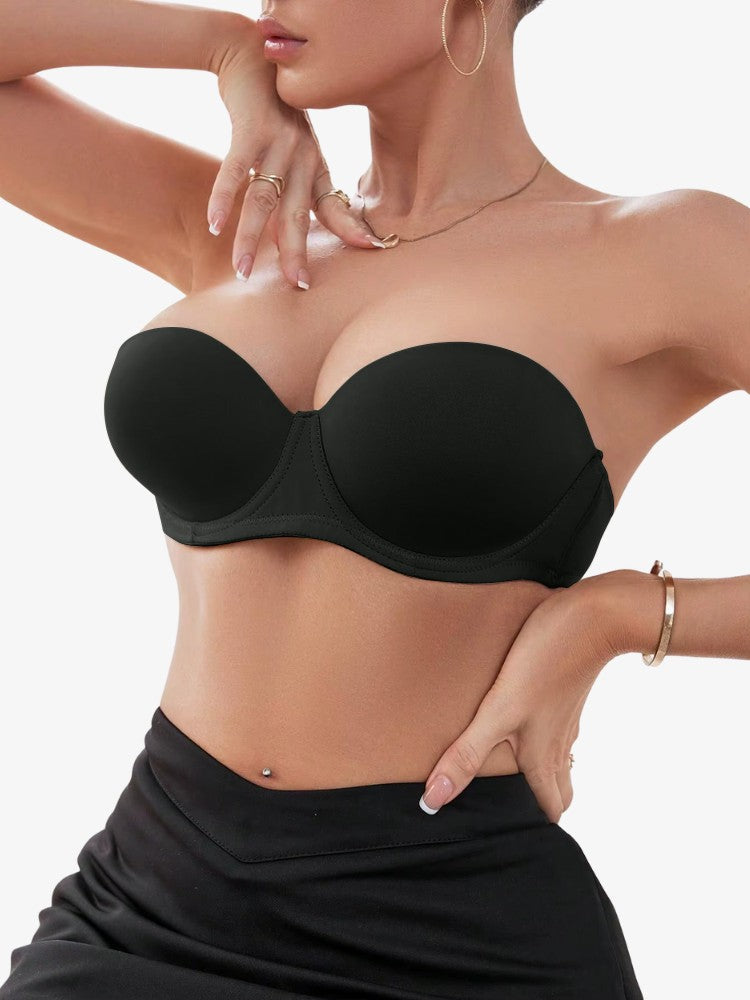 Soutien-gorge sans bretelles en tissu respirant, vue de face