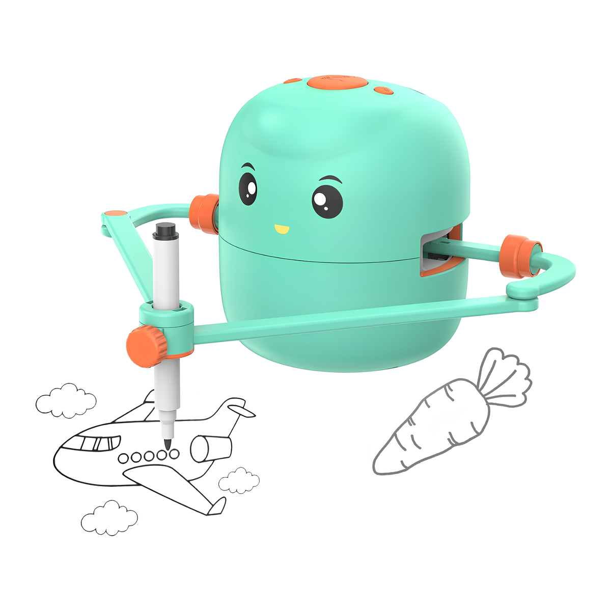 Robot de dessin interactif en train de créer une œuvre