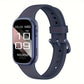 Gros plan sur le bracelet en silicone de la montre connectée