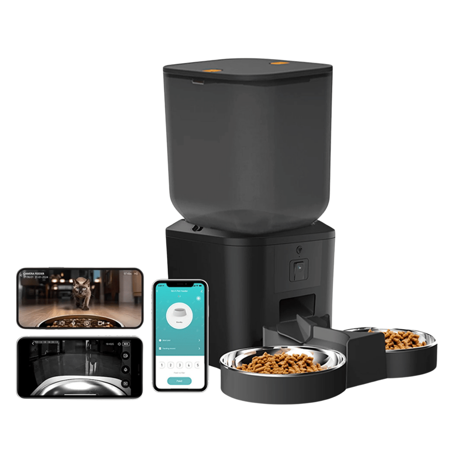Vue latérale du distributeur intelligent pour animaux
