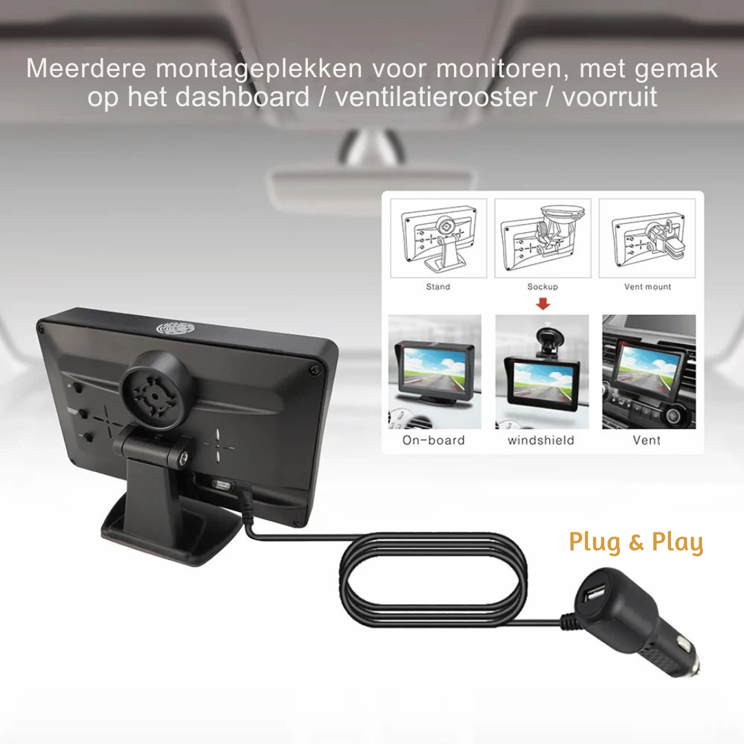 Caméra installée sur une voiture, démontrant l'angle de vision