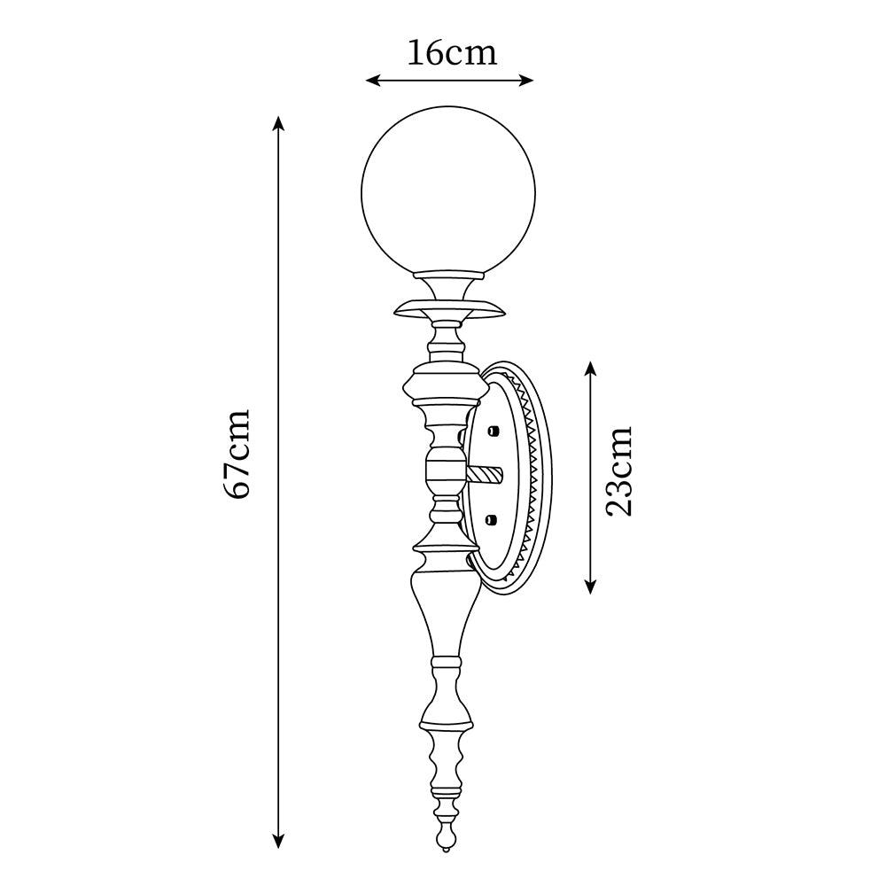 Gros plan sur la finition dorée et le verre texturé