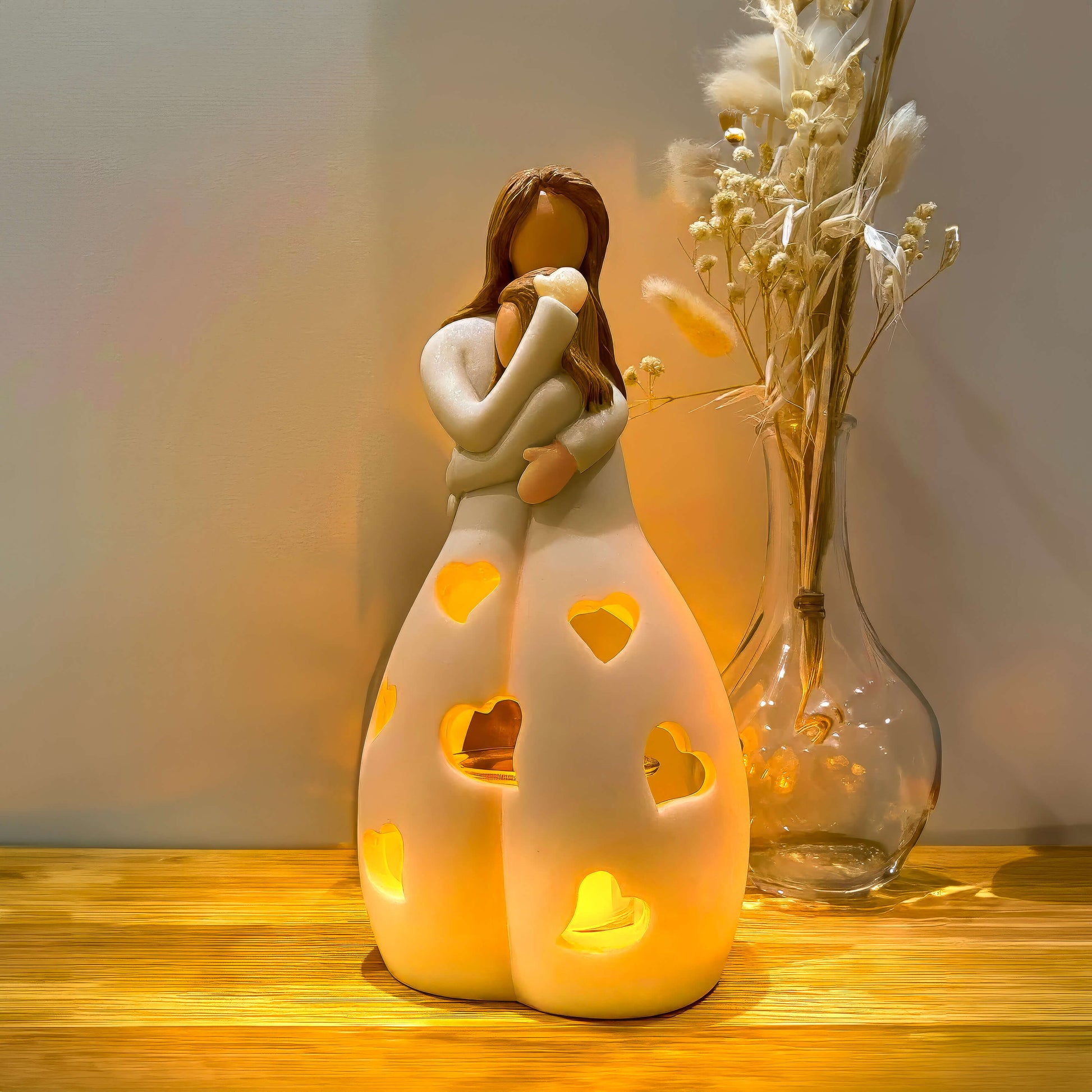 Lampe cœur éteinte montrant sa structure élégante