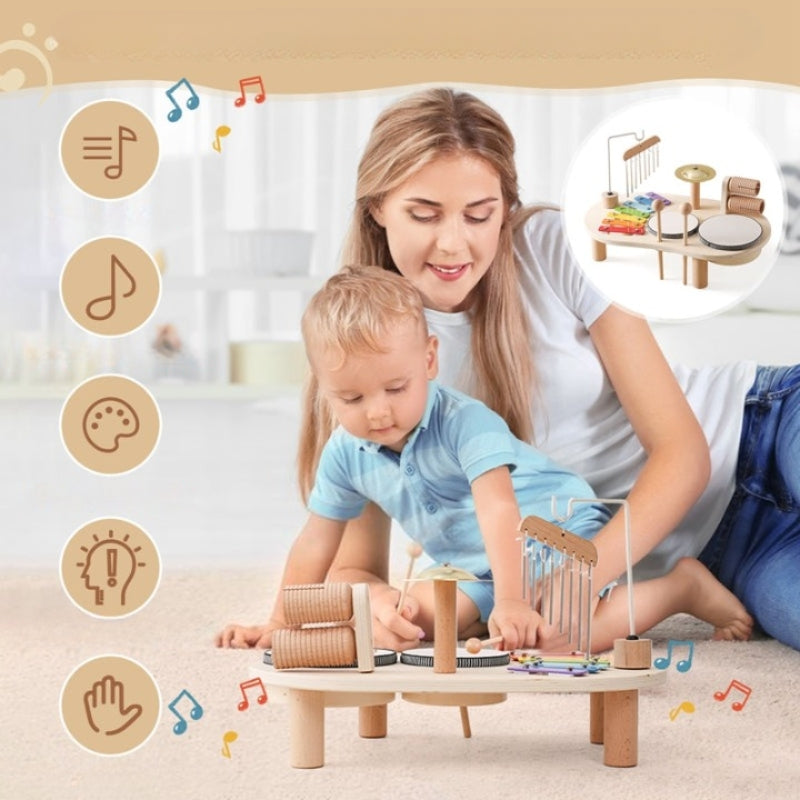 Détails des instruments sensoriels sur la table de musique