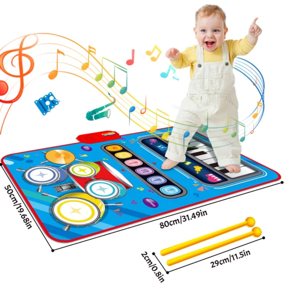 Tapis de jeu musical avec boutons de contrôle visibles